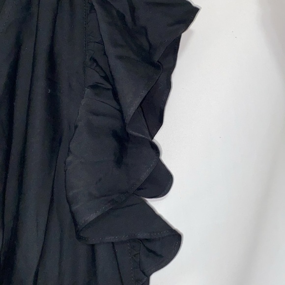 NWT J JILL WO SIZE XS PETITE BLACK TIERED FLUTTER SLEEVES DRESS ELASTIC WAIST - Picture 9 of 12
